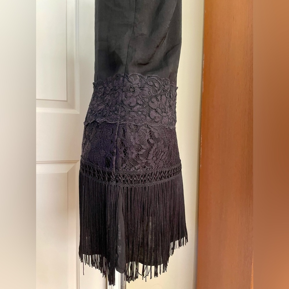 Free People Black Shift or Slip Dress w/ Lace Details Size 4 - Picture 6 of 12